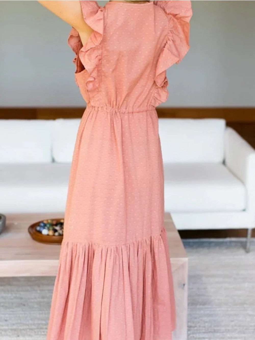 Emerson Fry India Collection Chandra Dress Pink Swiss Dot 100% Cotton Size L - Picture 2 of 13